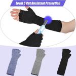 JenPen 3 Pairs Protective Arm Sleeves Arm Protectors for Thin Skin and Bruising Cut Resistant Sleeve Level 5 Burn Protection(Black, Gray, Blue,L)