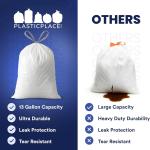 Plasticplace 4 Gallon White Drawstring Trash Bags, 200 Count (Pack of 1) – 0.7 Mil Leak-Proof Garbage Liners for Small Trash Can, Bathroom, Kitchen, Office, and Car Use
