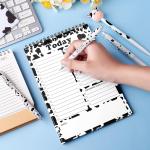 Gueevin Cow Notebook to Do List Notep Gifts for Women Cow Lovers Christmas 8.7 x 6 Inch 50 Sheets Spiral Planner Reminder for Desk Accessories Office Supplies