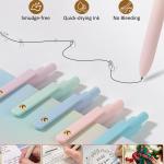 FIOVER Gel Pens, 12 Pcs 0.7mm Comfort Grip Quick Dry Black Ink Pens Fine Point Smooth Writing Pens, Cute Office Back to School Supplies Gifts for Women (12PCS Grient Black Ink)