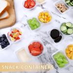 20 Sets Reusable Snack Containers With Lids, Double Compartment Snack Pack Containers, Portion Control, Meal Prep, Ideal For On-The-Go Mini Sauce Boxes & Lunchable Snack Packs For Kids
