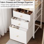 Makeup Organizer Cart with Drawers, Make up Organizers for Vanity, Floor Skincare Organizers- for Cosmetics, Nail Polish, Art Supply, Bathroom Vanity Desktop Organizer (White)