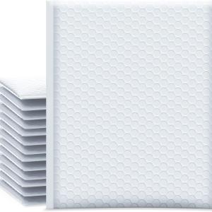 UCGOU Bubble Mailers 8.5x12 Inch White 25 Pack Usable Size 8.5x11 Poly Pded Envelopes #2 Medium Mailing Opaque Packaging Postal Self Seal Waterproof Boutique Shipping Bags for Clothes Makeup