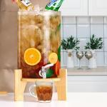 Glass Drink Dispenser with Stand,2.1 Gallons Wood Stand Cold Beverage Dispensers-Large Drink Dispensers For Parties,Bars,Restaurants