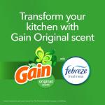 Gl Medium Trash Bags, 8 Gallon, Gain Original with Febreze Garbage Bags, With Odor Control and Drawstring, 80 Count