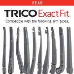 TRICO Exact Fit 16 Inch Rear Wiper Ble Fits Select Lexus, And Toyota Model Years, Part Number 16-A