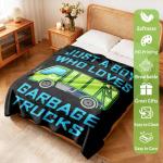 Boy Who Loves Garbage Truck Blanket for Boys Men Trash Truck Blanket Gifts Flannel Throws Cozy Lightweight Quilt Blankets for Bed Sofa Couch-50 x40 Small for Kids
