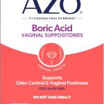 AZO® Boric Acid Vaginal Suppositories, Helps Support Odor Control and Intimate Health with Clinically Studied Boric Acid, Non-GMO, 30 Count