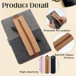 TIESOME 4PCS Elastic Pen Holder for Notebook, 4 Colors PU Leather justable Pen Sleeve Pouch Journal Pencil Holder Pen Loop Holder for Notebook Planners Binders and Books