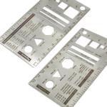 Culinary Ruler Stainless Streel Mini Cutting Reference Template Cooking Measurement for Food Essential Kitchen Tool with Weight Temperature Baking Conversion Chart for Beginner and Chef (5*3")