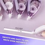 White Correction Tape, 5 Pack, 65.62 Feet Correction Tape for School and Office, Writing Supplies and Correction Supplies. (Purple)