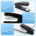 M&G Desktop Stapler with 25 Sheet Capacity, Two Binding Modes, Basic Stapler Set with 1000 Staples and Remover, Durable Staplers for Office Home (Black)