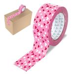 Whaline Valentine's Day Packing Tape 100 Yard Pink Red Love Heart Sticky Wrapping Tape Waterproof Shipping Tape for DIY Crafts Small Business Sealing Boxes Mail Boxes Supplies