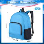 Reginary 24 Pcs Backpack 17" Backpacks Foldable Lightweight Bookbags Student Outdoor Travel School Book Bag with Storage Bag (Blue)