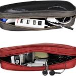 Universal Electronics Accessories Travel Organizer - Zipper Mesh apter Case for Laptop, Notebook, Tablet, Power, Mouse, Cord, USB Accessories - Red