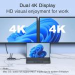 USB C Docking Station Dual Monitor apter for Dell HP, Laptop Docking Station 3 Monitors Qu Display USB C Hub Dongle to 4K HDMI+DP+VGA,3 USB2.0,100W PD,8 in 1 Thunderbolt Dock for Lenovo,Surface