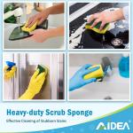 AIDEA Sponges Kitchen, 24 Pack Heavy Duty Dish Sponge, Cleaning Dish Scrubber Sponge for Home and Kitchen, Stink-Free Cleaning Supplies for Pots, Pans