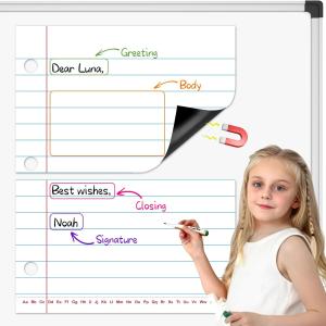 Giant Magnetic Notebook Paper,Dry Erase Handwriting Lined White Board Paper Teaching Supplies Chart Paper for Teacher Essentials Homeschool Elementary Classroom Must Haves, 21.7”x 17"