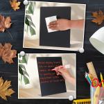 Fainne Magnetic Bulletin Board with Easel Stand Mini Black Magnet Metal Tabletop Memo Display Board for Back to School Menu Table Home Kitchen Office Supplies(11 x 8.5 Inches,2 Pcs)