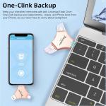 USB 3.0 Flash Drive for iPhone 256GB: MFi Certified 3in1 External Memory Photo Keeper Storage Stick for Picture/Video/Data Saver/Backup High Speed Thumb/Jump/Hard Drive for iP/Android/PC -Pink