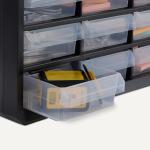 Basics Storage Cabinet, 24-Drawer Plastic Organizer with Dividers for Office/Craft/Tools, Wall Mountable, 6.3 x 21.3 x 15.8 inch, Black