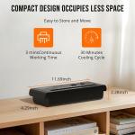 Small Paper Shredder for Home, 6 Sheet Strip Cut Paper Shredder Without Basket,Portable Shredder Extendable Arm Design with Overheat Protection for Home Office