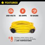 Champion Power Equipment 25-Foot 30-Amp 250-Volt Generator Power Cord for Manual Transfer Switch (L14-30P to L14-30R)