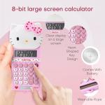 Cute Calculators, 8 Digit with LCD Display for Teachers Student Basic Office for School, Mini Calculator, Cartoon Handheld Calculator 5.9×2.6 inch Pink