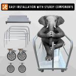 Steel Panel Truck Cart Platform Truck, Heavy Duty Lumber Drywall Dolly, 6" Swivel Brake Casters, 3 Side Handrails, Hold up to 2000lbs (39" x 24")