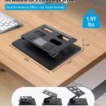 Desk Stand and Bluetooth Keyboard Combo for Samsung Galaxy Z Fold 7/6/5, 4 in 1 Set Include Mouse Pen, justable Foldable Tablet Stand Holder Fits for Z Trifold, 4.7"-13" Smartphones Tablet