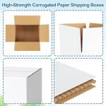 Famagic 10 Pack 10x7x5 Inch Small Shipping Boxes White Corrugated Cardboard Boxes Mailer for Small Business, Mailing Boxes for Packaging Bulk