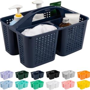 Tiawudi Portable Shower Cdy, Cdy Organizer with Handle, Plastic Shower Basket Hold Soap, Shampoo, Hair Supplies and Beauty Products, Cleaning Supplies Organizer for Home, Dorm, Shelf and Cabinet
