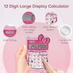 Cute Calculators, 12 Digit with LCD Display for Teachers Student Basic Office, Calculator for School, Mini Cartoon Handheld Calculator 5.9×2.6 inch
