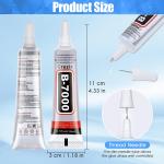 B-7000 Glue Clear for Rhinestone Crafts, Jewelry and Be hesive B7000 Semi Fluid High Viscosity Glues for Clothes Shoes Fabric Cell Phones Screen Repair Metal Stone Nail Art Glass (4x15 ml/0.5 oz)