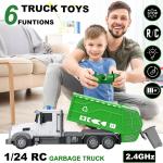 2.4Ghz Remote Control Garbage Truck Toys,1/24 RC Garbage Truck with 6 Channel Remote Control Waste Management Garbage Truck, Birthday Gifts Ideas for Boys Age 3-8 Year Old