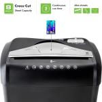 Aurora High Security Paper and Credit Card Shredder with 3.7-Gallon Wastebasket, 8-Sheet Cross-Cut with Basket