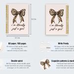 Cheetah Leopard Print Bow Notebook Journal Gifts for Women Girls,I'm Literally Just a Girl Leopard Print Spiral Notebook,Pink School Office Supplies, Supplies 5.5x8.3 Inch