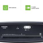 Aurora AU660S 6-Sheet Strip Cut Paper/Credit Card Shredder Without Wastebasket, Portable with Extendable Arm, Black
