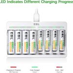 EBL Rechargeable AAA Batteries with Charger, 1100mAh NiMH, 1.2V, Recharge up to 1200x Times, Triple A Batteries for Remote Cordless Phone (16 Pack)