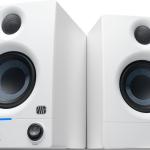 PreSonus Eris 3.5 Studio Monitors (White), Pair — 3.5" Inch Powered Bookshelf Speakers, Stereo, Desktop Computer, Near Field Music Production, Audio Mixing Recording