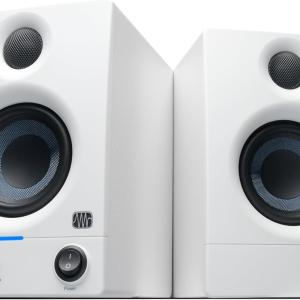 PreSonus Eris 3.5 Studio Monitors (White), Pair — 3.5" Inch Powered Bookshelf Speakers, Stereo, Desktop Computer, Near Field Music Production, Audio Mixing Recording