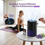 AROEVE Air Purifiers for Bedroom Home, Air Purifier For Smoke Pollen Dander Hair Smell Air Cleaner with Sleep Mode Speed Control For Bedroom Office, MK01- Black(Available for California)