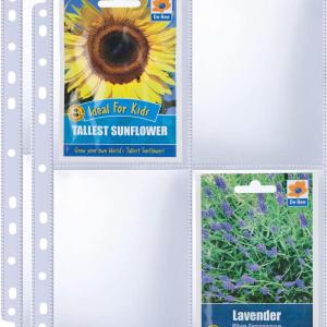 240 Pockets 3.5x5” Seed Packet Sleeves, 30 Pack Double Sided 4 Pocket Seed Organizer Sheet,Heavy Duty Garden Seeds Storage Pages for 3 Ring Binder, 8.5x11” Top Loing Clear Photo, Index Card Sleeves