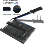 12" Guillotine Paper Cutter - 10 Sheet Capacity for Cardstock, Photos & Crafts | Heavy Duty Steel Base with Safety Guard | Ideal for Office, School or Home Use