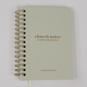 Stefast & Sustained Church Notes Journal Extended Edition - 4 Pages per Sermon - Organize & Apply Sermon Notes - Formatted to Write Key Points, Bible Verses, Notes, and Application (Seafoam Green)