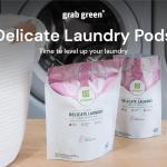 Grab Green Delicate Laundry Detergent Pods, 24 Count, Fragrance Free, Plant and Mineral Based, Superior Cleaning Power, Stain Remover, Brightens Clothes