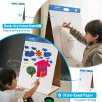 2-Pack Tabletop Sticky Easel P and Dry Erase Board 2 in 1, 20 x 23 inches, 20 Sheets/P, Portable Easel Stands for Teachers, Ideal for Training, Presentation, Meetings, Kids Doodling