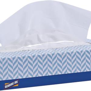 Genuine Joe Facial Tissue, 7.9" x 7.5", 2-Ply, 100 Sheets/Box, 30 Count