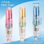 Refillable Retractable White Out Correction Tape,3PCS Pen Shaped Whiteout Set with 360°Rotatable Tip,Easy to Use Cute Whiteout Tape for School Office Supplies