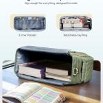 Large Bible Bag with Bible Cover Case for Women, Church Bag with Shoulder Strap, Quilted Bible Cover for Bible Study Supplies, a Christian Gift for Women, Green